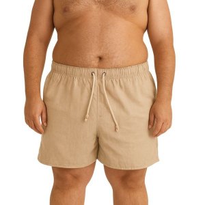 Bermuda De Linho Premium Plus Size Masculina Bege