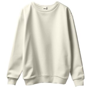 Blusa De Moletom Masculina Gola Careca Pa 50/50 Off White
