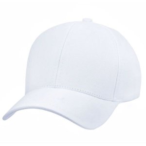 Boné Aba Curva Fita 6 Paineis Sarja De Algodão Branco