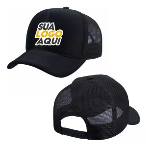 Boné Snapback Telinha Poliéster Preto - Personalizado