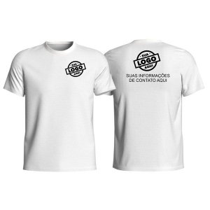 Camiseta Basica Masculina 100% Algodão Fio 30.1 Branca