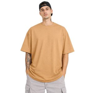Camiseta Oversized 100% Algodão Fio 30.1 Masculina Bege