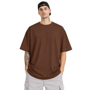 Camiseta Oversized 100% Algodão Fio 30.1 Masculina Marrom