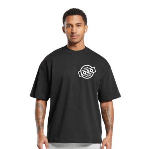Camiseta Oversized 100% Algodão Fio 30.1 Masculina Preta - Preta
