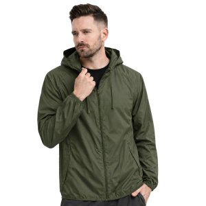 Jaqueta Corta Vento Masculina Tactel Impermeável Verde Militar