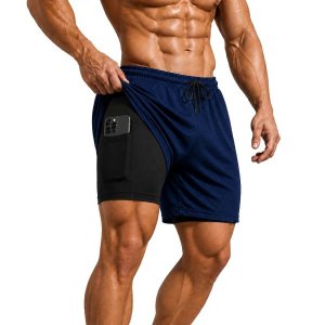 Short Dryfit Termico 2 Em 1 Liso Masculino Azul Marinho