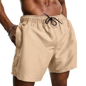 Short Tactel Com Elastano Masculino Bege