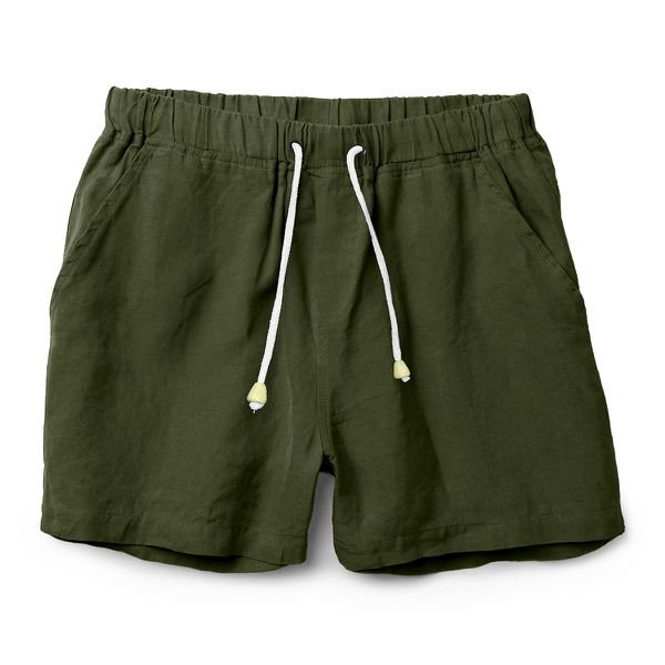 Bermuda De Linho Premium Masculina Verde Militar