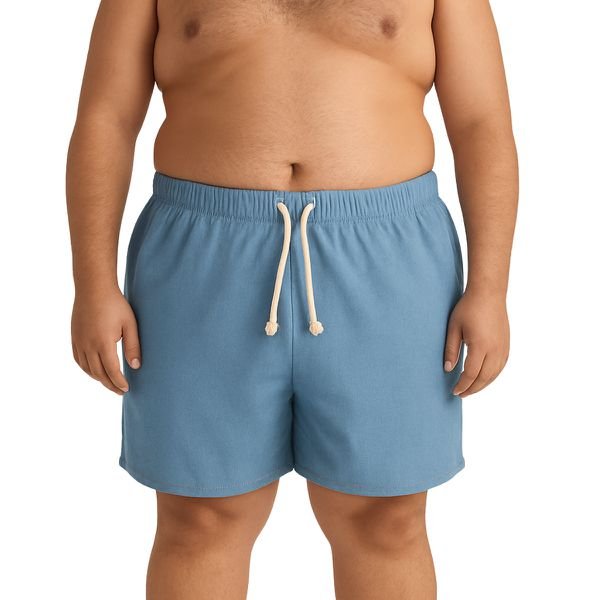 Bermuda De Linho Premium Plus Size Masculina Azul Céu