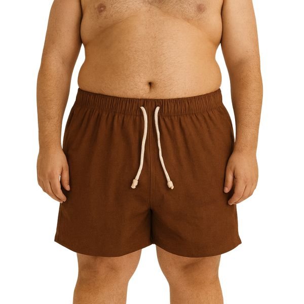 Bermuda De Linho Premium Plus Size Masculina Marrom
