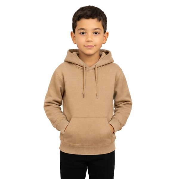 Blusa De Moletom Infantil Canguru Pa 50/50 Bege