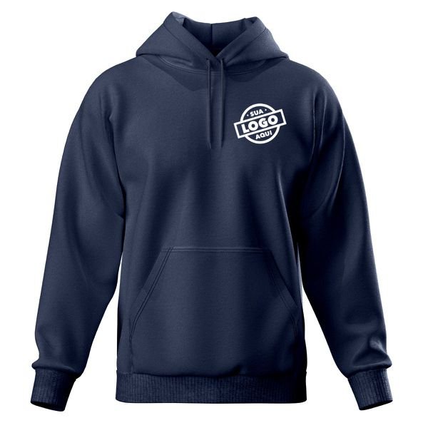 Blusa De Moletom Masculina Canguru Pa 50/50 Azul Marinho - Personalizado