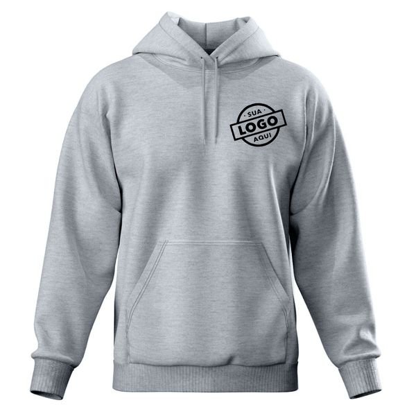 Blusa De Moletom Masculina Canguru Pa 50/50 Cinza - Personalizado