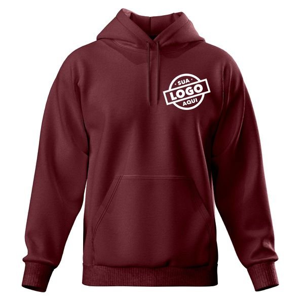 Blusa De Moletom Masculina Canguru Pa 50/50 Vinho - Personalizado