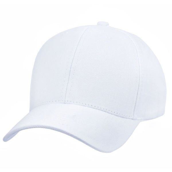 Boné Aba Curva Fita 6 Paineis Sarja De Algodão Branco
