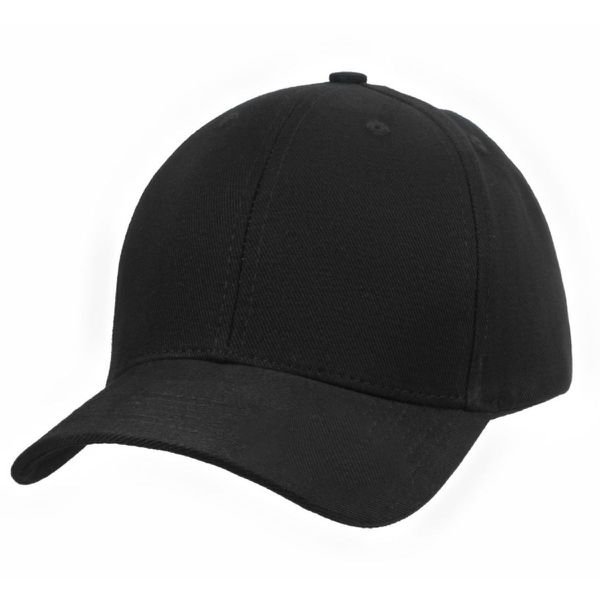 Boné Aba Curva Fita 6 Paineis Sarja De Algodão Preto