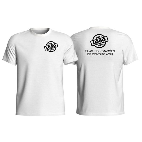 Camiseta Basica Masculina 100% Algodão Fio 30.1 Branca