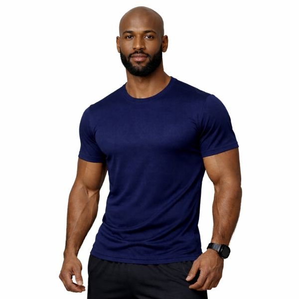 Camiseta Dry Fit Masculina Azul Marinho