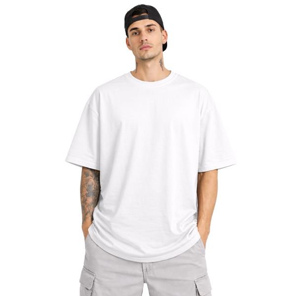 Camiseta Oversized 100% Algodão Fio 30.1 Masculina Branca