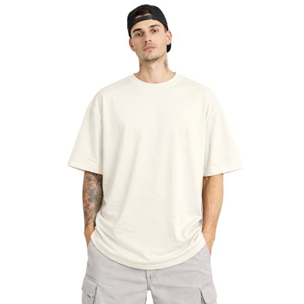 Camiseta Oversized 100% Algodão Fio 30.1 Masculina Off White