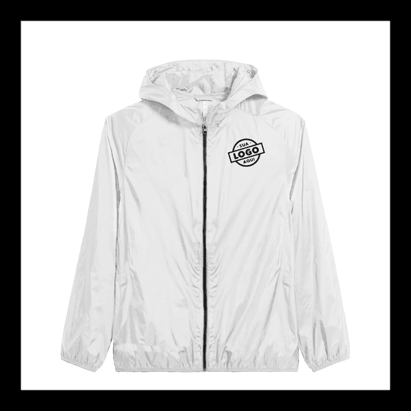Jaqueta Corta Vento Masculina Tactel Impermeável Branco - Personalizada