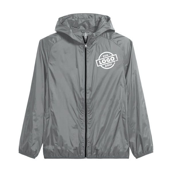 Jaqueta Corta Vento Masculina Tactel Impermeável Chumbo - Personalizada