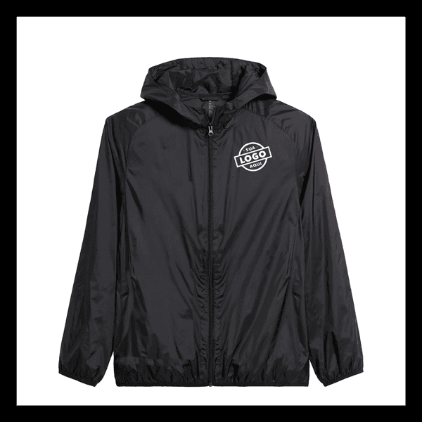 Jaqueta Corta Vento Masculina Tactel Impermeável Preto - Personalizada