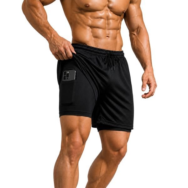 Short Dryfit Termico 2 Em 1 Liso Masculino Preto