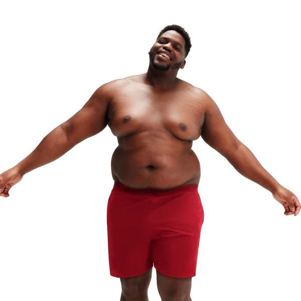Short Tactel Com Elastano Plus Size Masculino Vermelho